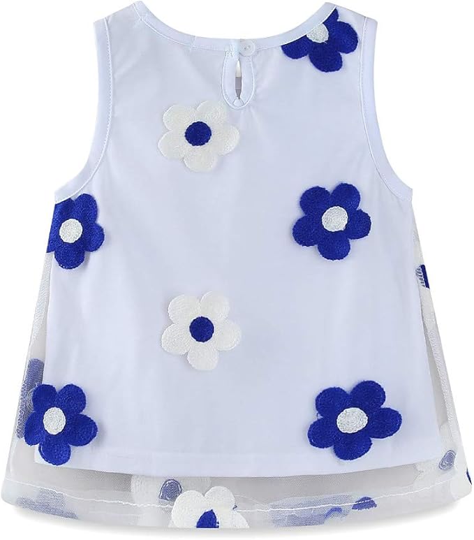 Mud Kingdom Little Girls Shorts Sets Floral Pattern Summer Sleeveless 2 Piece Outfits