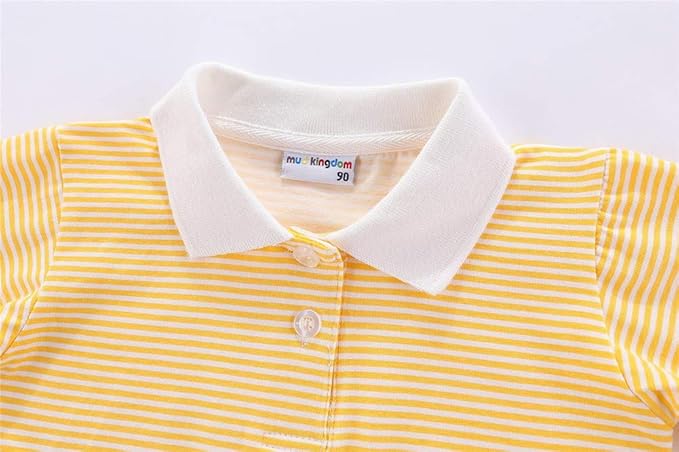 Mud Kingdom Boys Pique Polo Shirts for Toddler Short Sleeve Stripe Plain 1-9 Years