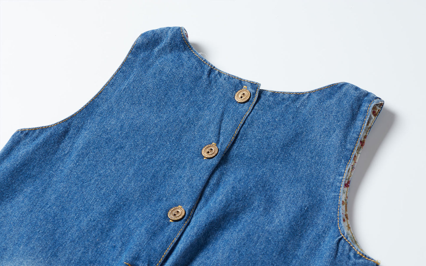 Cute Mouse Print Denim Pinafore Dress for Girls (Ages 2-8) - Cotton and Denim