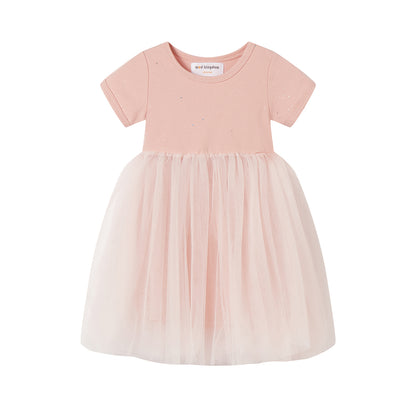 2025 Summer Girls' Sequin Party Dress (Ages 2-11) – Sparkly Short-Sleeve + Tulle Skirt | 4 Colors
