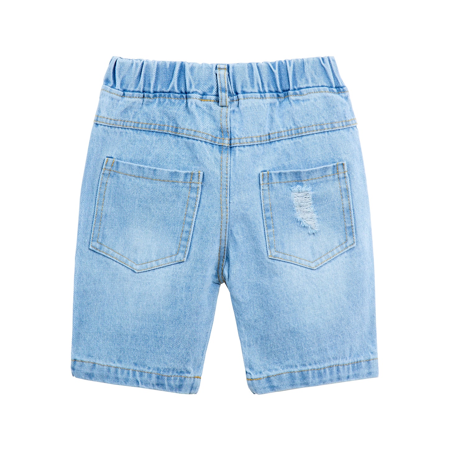 Toddler Denim Shorts 2-8Y - Colorful Paint Splatter, Elastic Waist（USD Priced）
