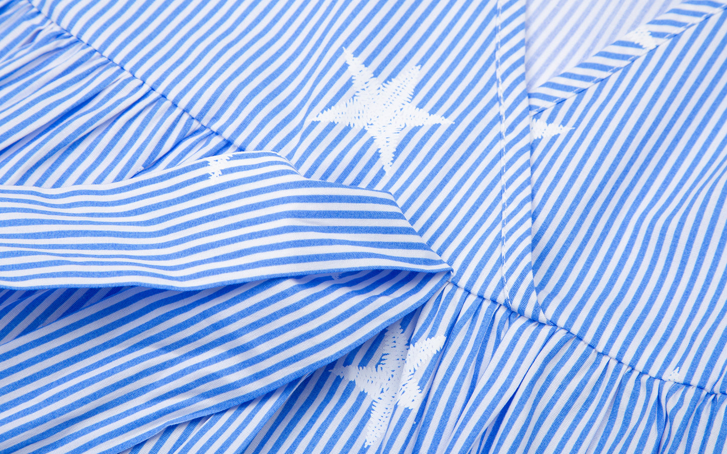 Cotton Striped Star Dress for Girls (4 - 11Y) with Bow Accent