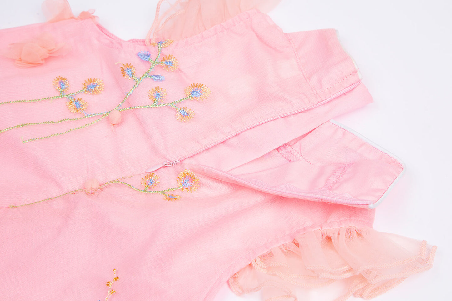 3-10Y Adorable New Chinese Style Kids Dress | Red/Pink | Gauze Cotton | Frog Closure & Embroidery
